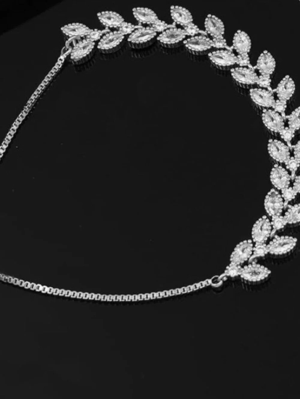 Silver Leaf Slider Bracelet